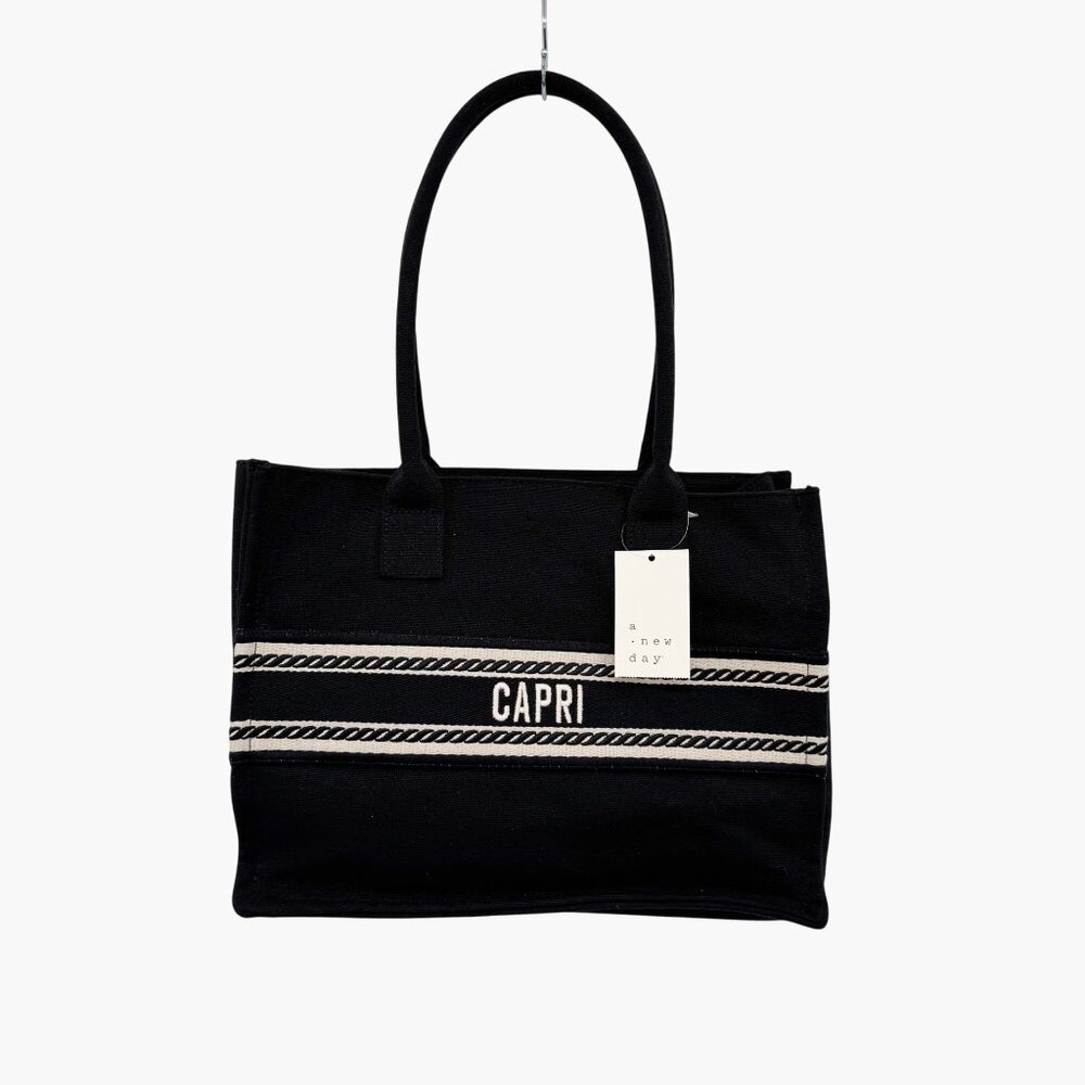 NEW A New Day CAPRI Destination Tote Handbag in Black